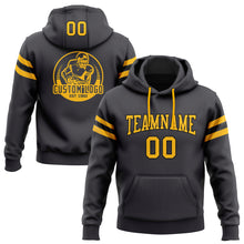 Charger l'image dans la galerie, Custom Stitched Steel Gray Gold-Black Football Pullover Sweatshirt Hoodie