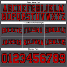 Load image into Gallery viewer, Custom Stitched Steel Gray Red-Black Football Pullover Sweatshirt Hoodie