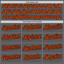 Charger l'image dans la galerie, Custom Steel Gray Neon Green Pinstripe Orange-Black Authentic Baseball Jersey