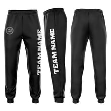 Загрузить изображение в средство просмотра галереи, Custom Black White Fleece Jogger Sweatpants
