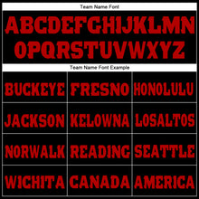 Load image into Gallery viewer, Custom Black Red Fleece Jogger Sweatpants