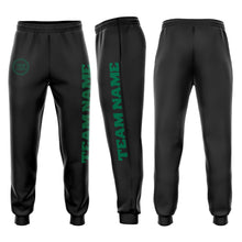 Загрузить изображение в средство просмотра галереи, Custom Black Kelly Green Fleece Jogger Sweatpants