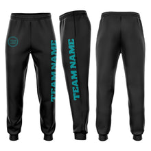 Загрузить изображение в средство просмотра галереи, Custom Black Aqua Fleece Jogger Sweatpants