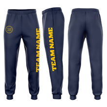 Laden Sie das Bild in den Galerie-Viewer, Custom Navy Gold Fleece Jogger Sweatpants