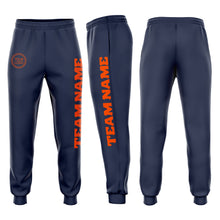 Загрузить изображение в средство просмотра галереи, Custom Navy Orange Fleece Jogger Sweatpants