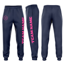 Загрузить изображение в средство просмотра галереи, Custom Navy Pink Fleece Jogger Sweatpants