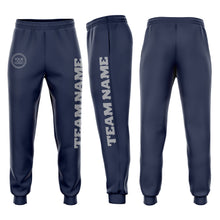 Laden Sie das Bild in den Galerie-Viewer, Custom Navy Gray Fleece Jogger Sweatpants