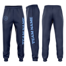 Laden Sie das Bild in den Galerie-Viewer, Custom Navy Light Blue Fleece Jogger Sweatpants