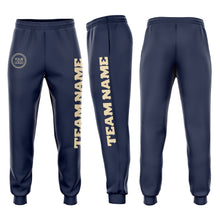 Laden Sie das Bild in den Galerie-Viewer, Custom Navy Cream Fleece Jogger Sweatpants
