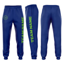 Charger l'image dans la galerie, Custom Royal Neon Green Fleece Jogger Sweatpants