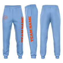 Загрузить изображение в средство просмотра галереи, Custom Light Blue Orange Fleece Jogger Sweatpants