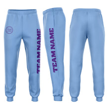 Загрузить изображение в средство просмотра галереи, Custom Light Blue Purple Fleece Jogger Sweatpants