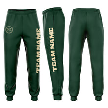 Загрузить изображение в средство просмотра галереи, Custom Green Cream Fleece Jogger Sweatpants