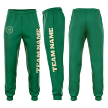 Laden Sie das Bild in den Galerie-Viewer, Custom Kelly Green Cream Fleece Jogger Sweatpants