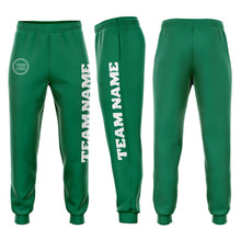 Charger l'image dans la galerie, Custom Kelly Green White Fleece Jogger Sweatpants