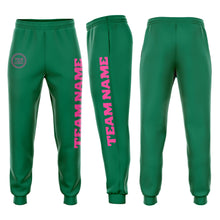 Загрузить изображение в средство просмотра галереи, Custom Kelly Green Pink Fleece Jogger Sweatpants