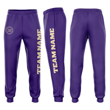 Загрузить изображение в средство просмотра галереи, Custom Purple Cream Fleece Jogger Sweatpants