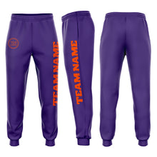Загрузить изображение в средство просмотра галереи, Custom Purple Orange Fleece Jogger Sweatpants