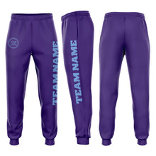 Загрузить изображение в средство просмотра галереи, Custom Purple Light Blue Fleece Jogger Sweatpants