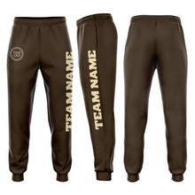 Laden Sie das Bild in den Galerie-Viewer, Custom Brown Cream Fleece Jogger Sweatpants