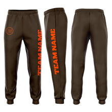 Laden Sie das Bild in den Galerie-Viewer, Custom Brown Orange Fleece Jogger Sweatpants
