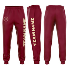 Laden Sie das Bild in den Galerie-Viewer, Custom Crimson Cream Fleece Jogger Sweatpants
