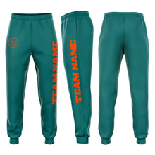 Laden Sie das Bild in den Galerie-Viewer, Custom Aqua Orange Fleece Jogger Sweatpants