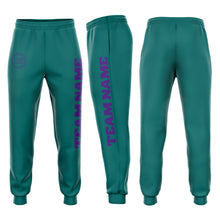 Laden Sie das Bild in den Galerie-Viewer, Custom Aqua Purple Fleece Jogger Sweatpants
