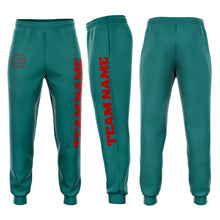 Загрузить изображение в средство просмотра галереи, Custom Aqua Red Fleece Jogger Sweatpants