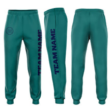 Laden Sie das Bild in den Galerie-Viewer, Custom Aqua Navy Fleece Jogger Sweatpants