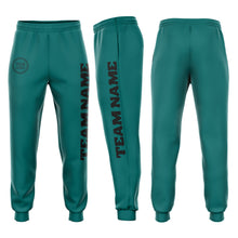 Загрузить изображение в средство просмотра галереи, Custom Aqua Black Fleece Jogger Sweatpants