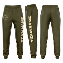 Load image into Gallery viewer, Custom Olive Cream Fleece Salute To Service Jogger Sweatpants
