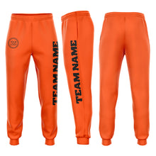Laden Sie das Bild in den Galerie-Viewer, Custom Orange Black Fleece Jogger Sweatpants