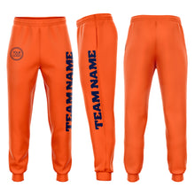 Laden Sie das Bild in den Galerie-Viewer, Custom Orange Navy Fleece Jogger Sweatpants