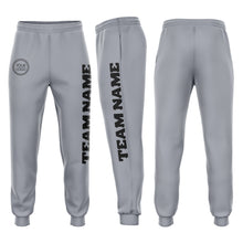 Загрузить изображение в средство просмотра галереи, Custom Gray Black Fleece Jogger Sweatpants