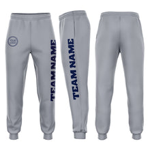 Загрузить изображение в средство просмотра галереи, Custom Gray Navy Fleece Jogger Sweatpants