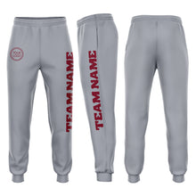 Загрузить изображение в средство просмотра галереи, Custom Gray Crimson Fleece Jogger Sweatpants