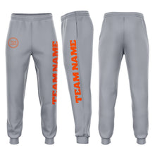 Загрузить изображение в средство просмотра галереи, Custom Gray Orange Fleece Jogger Sweatpants