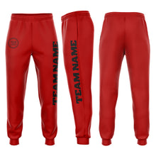 Charger l'image dans la galerie, Custom Red Black Fleece Jogger Sweatpants