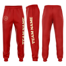 Charger l'image dans la galerie, Custom Red Cream Fleece Jogger Sweatpants