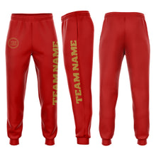 Charger l'image dans la galerie, Custom Red Old Gold Fleece Jogger Sweatpants