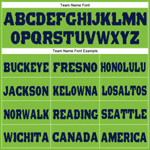 Загрузить изображение в средство просмотра галереи, Custom Neon Green Navy Fleece Jogger Sweatpants