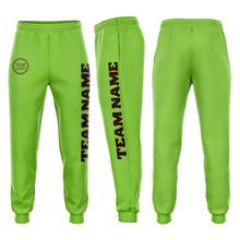Загрузить изображение в средство просмотра галереи, Custom Neon Green Brown Fleece Jogger Sweatpants