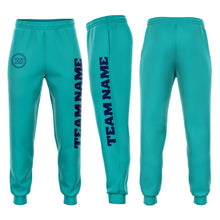 Загрузить изображение в средство просмотра галереи, Custom Aqua Navy Fleece Jogger Sweatpants