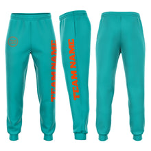 Загрузить изображение в средство просмотра галереи, Custom Aqua Orange Fleece Jogger Sweatpants