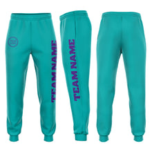 Загрузить изображение в средство просмотра галереи, Custom Aqua Purple Fleece Jogger Sweatpants