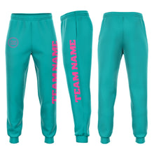 Загрузить изображение в средство просмотра галереи, Custom Aqua Pink Fleece Jogger Sweatpants