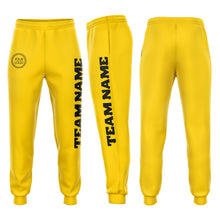 Загрузить изображение в средство просмотра галереи, Custom Gold Black Fleece Jogger Sweatpants