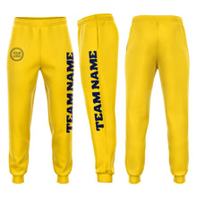 Загрузить изображение в средство просмотра галереи, Custom Gold Navy Fleece Jogger Sweatpants