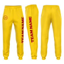 Charger l'image dans la galerie, Custom Gold Red Fleece Jogger Sweatpants